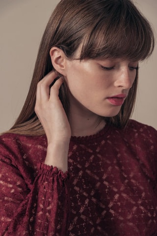 Top em renda Tacoma Bordô