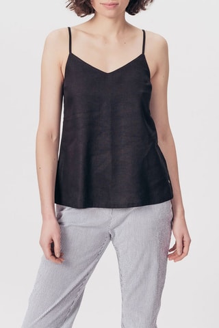 Top em linho Titounis Preto