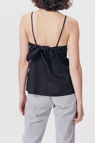 Top em linho Titounis Preto