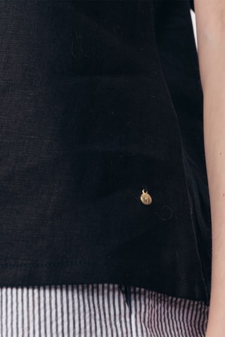 Top em linho Titounis Preto