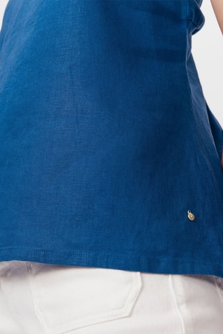 Top em linho Titounis Azul-real