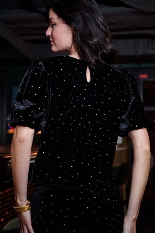 Top em veludo Talide - Preto