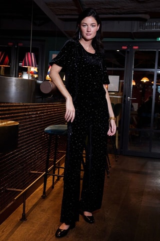 Top em veludo Talide - Preto