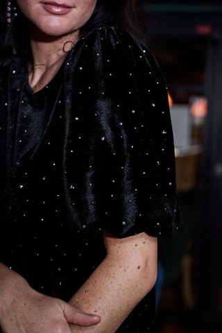 Top em veludo Talide - Preto