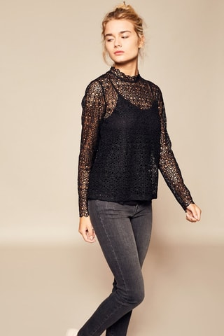 Top bordado Faience - Preto