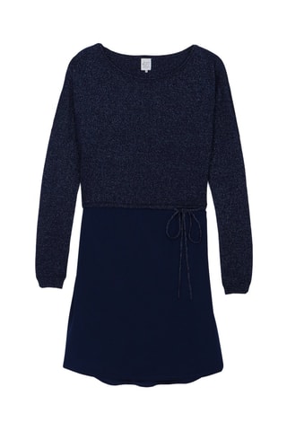 Vestido estilo patinadora em lã e caxemira Roro - Azul-marinho