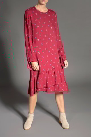 Vestido direito Rythme Vermelho tijolo