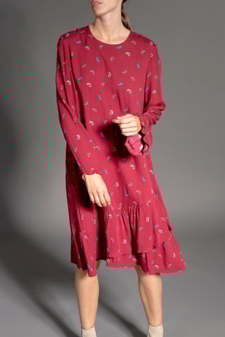 Vestido direito Rythme Vermelho tijolo