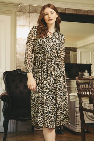 Vestido-camisa Roxie - Preto e bege