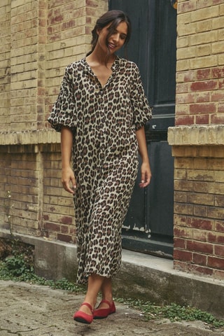 Vestido-camisa Rilane - Bege e castanho