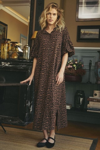 Vestido-camisa Rilane - Castanho