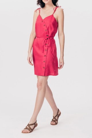 Vestido-camisa em linho Ramilia Vermelho