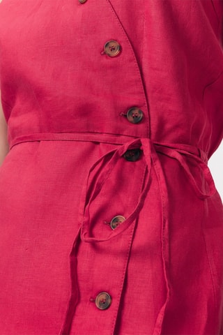 Vestido-camisa em linho Ramilia Vermelho