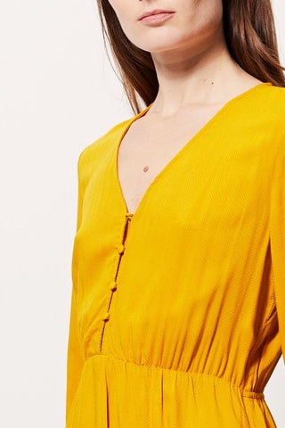 Vestido direito Ragote Mostarda