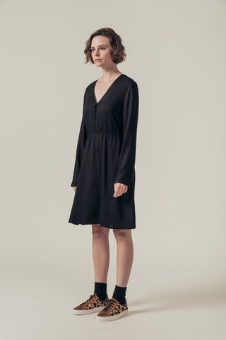 Vestido direito Ragote Preto