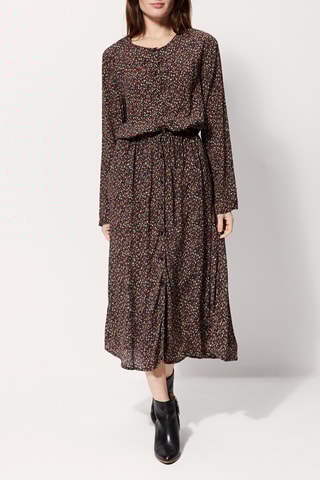 Vestido camisa Rebote Preto e castanho