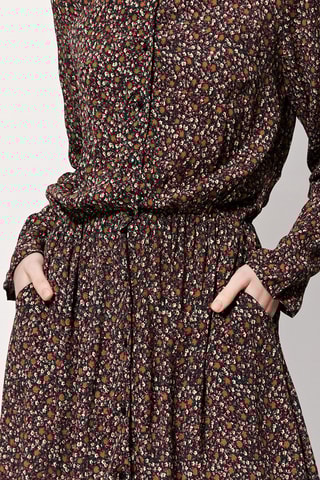 Vestido camisa Rebote Preto e castanho