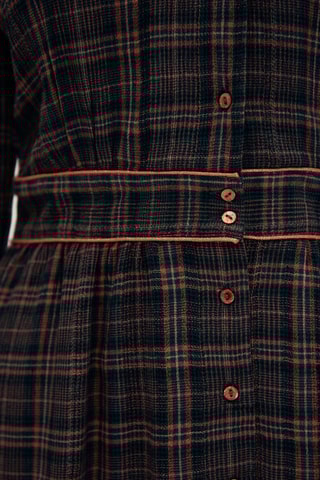 Vestido camisa aos quadrados Azul-pato escuro