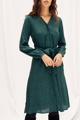 Vestido médio às bolas Azul-pato