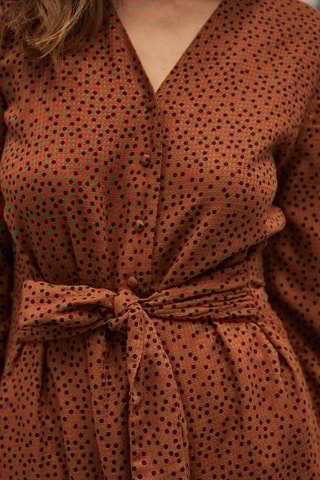 Vestido médio às bolas Ruivo