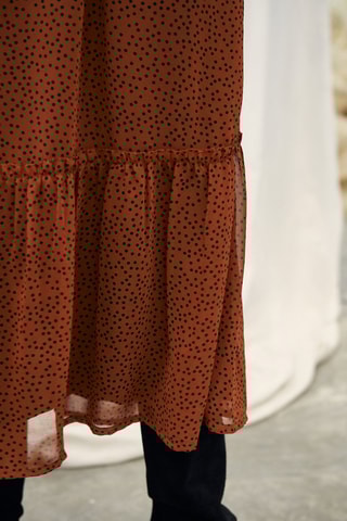 Vestido comprido às bolas Ruivo