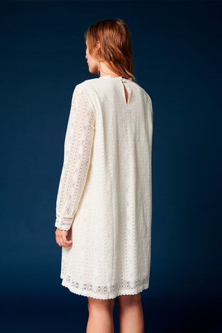 Vestido direito em renda Rymos - Cru