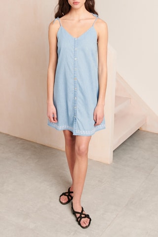 Vestido direito - 
Azul