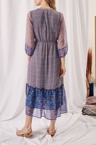 Vestido comprido - 
Azul e lilás