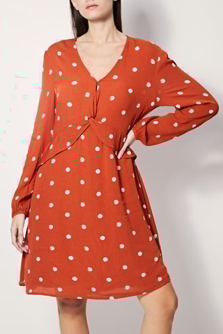 Vestido estilo patinadora Renard Vermelho-tijolo