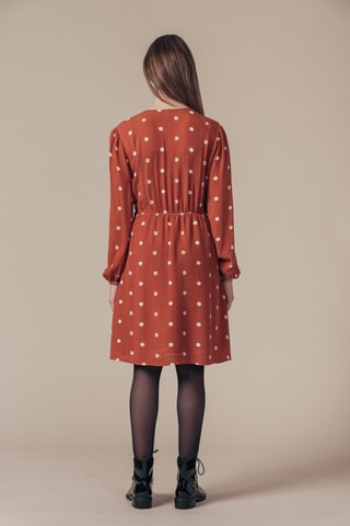 Vestido estilo patinadora Renard Vermelho-tijolo