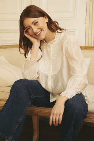 Camisa direita Camille - Branco