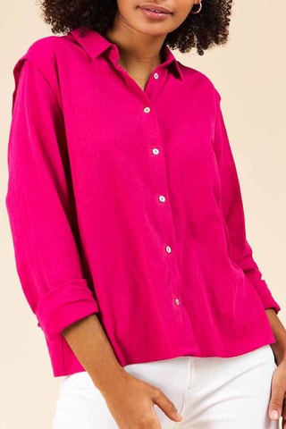 Camisa em linho Fúcsia