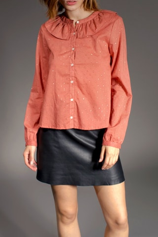 Chemise volantée Colette - Corail