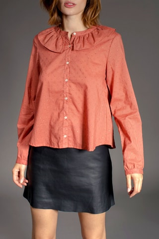 Chemise volantée Colette - Corail