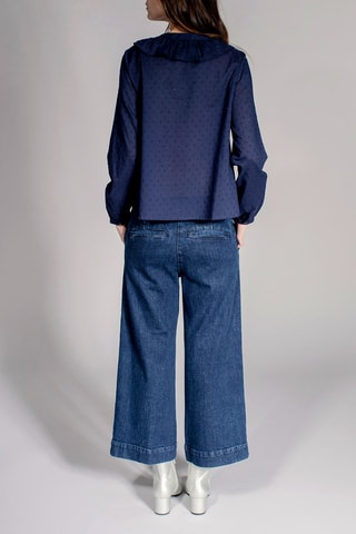 Chemise volantée Colette - Bleu marine