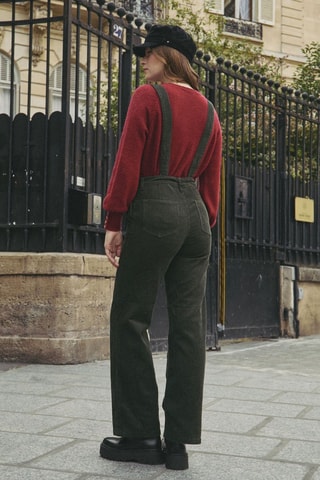 Jardineiras em veludo Yolaine - Caqui