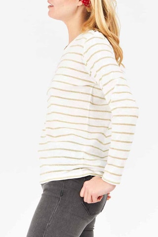 T-shirt Marfim e dourado