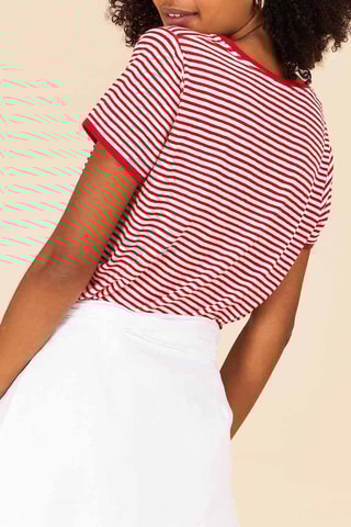 T-shirt Vermelho e cru