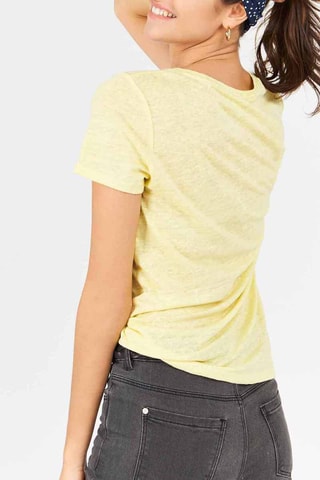 T-shirt em linho Mostarda