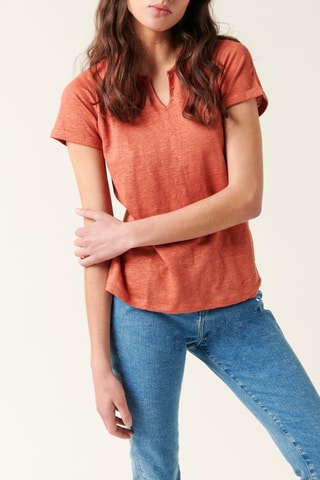 T-shirt em linho - 
Laranja