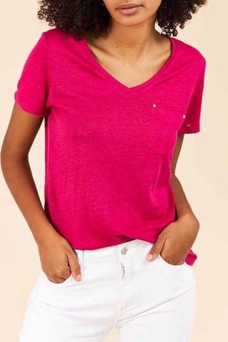 T-shirt em linho Aube - Fúcsia