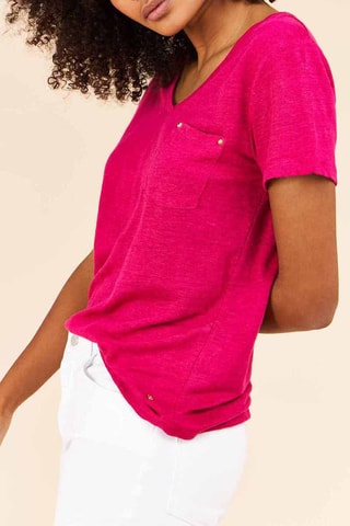 T-shirt em linho Aube - Fúcsia