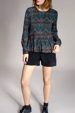 Blouse Trishka - Marron et vert