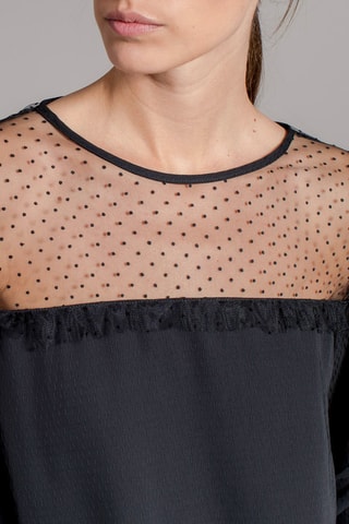 Blouse bi-matière Firmin - Noir