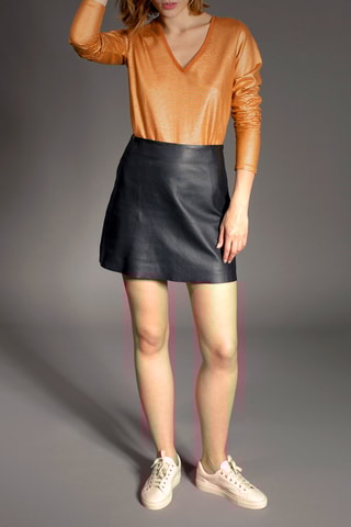 Blouse rayée Astrid - Camel et doré