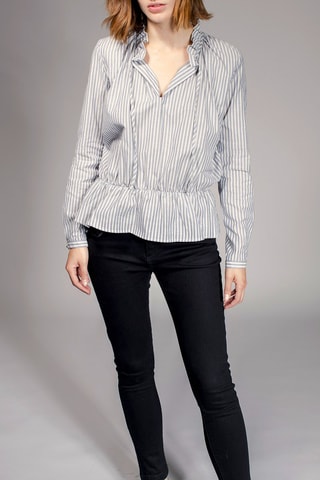 Blouse Frisson - Gris clair et écru