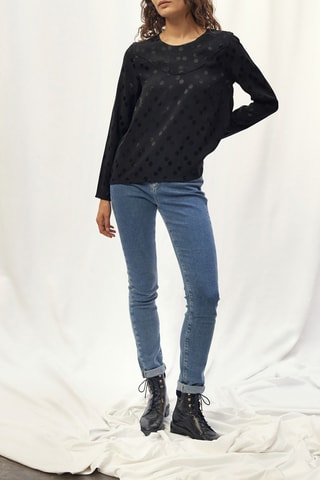 Blouse à pois - Noir