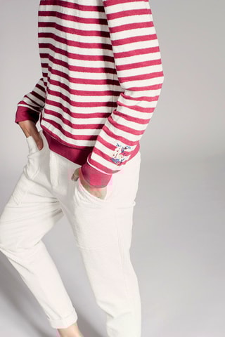 Sweat Sailor Branco e bordô