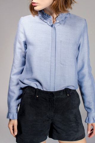 Calções em couro de cabra Ikito Preto