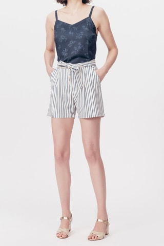 Calções de cintura subida Indu Cru e bege